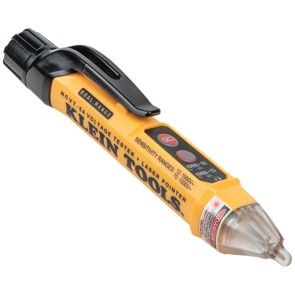 Non-Contact Voltage Tester Pen, Dual Range, with Laser Pointer, Voltage Tester provides non-contact determination of AC voltage in cables, cords, circuit breakers, switches, outlets and wires, as well as AC voltage in security, entertainment, communi...