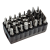 Standard Tip Bit Set, 32-Piece, Durable PVC black block allows for easy storage of standard bits