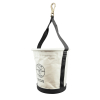 Tapered-Wall Bucket with Swivel Snap Hook, Canvas, Web handle extends down the sides of the bucket for added strength