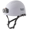 Safety Helmet, Non-Vented-Class E, with Rechargeable Headlamp, White, Compact, lightweight safety helmet design for at-height and confined space applications low profile bill for unobstructed visibility