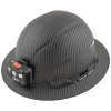 Hard Hat, Premium KARBN™ Pattern, Non-Vented Full Brim, Class E, Lamp, Hard Has has stylish, modern, durable hydro-dipped polymer film KARBN pattern on rugged PC/ABS composite