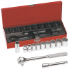 1/2-Inch Drive Socket Wrench Set, 12-Piece, Nine 12-point sockets: 7/16-Inch, 1/2-Inch, 9/16-Inch, 5/8-Inch, 11/16-Inch, 3/4-Inch, 13/16-Inch, 7/8-Inch and 15/16-Inch