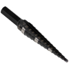 Step Drill Bit Double-Fluted #1, 1/8 to 1/2-Inch, Two flutes on this Step Drill Bit cut faster and keep bit cooler