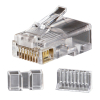 Modular Data Plugs RJ45 CAT6, 25-Pack, Telephone Connectors with thick 50 micro-inch gold plating on contacts to prevent erosion and extend connector life