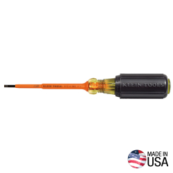 6124INS Insulated Screwdriver, 1/8-Inch Slotted, 4-Inch Round Shank Image 