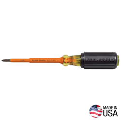 6334INS Insulated Screwdriver, #1 Phillips, 4-Inch Round Shank Image 