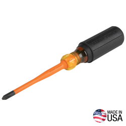 6934INS Slim-Tip Insulated Screwdriver, #2 Phillips, 4-Inch Round Shank Image 