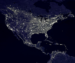 Powered North America at Night