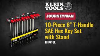 Hex Key Set, SAE T-Handle, 6-Inch, with Stand, 10-Piece (JTH610E)