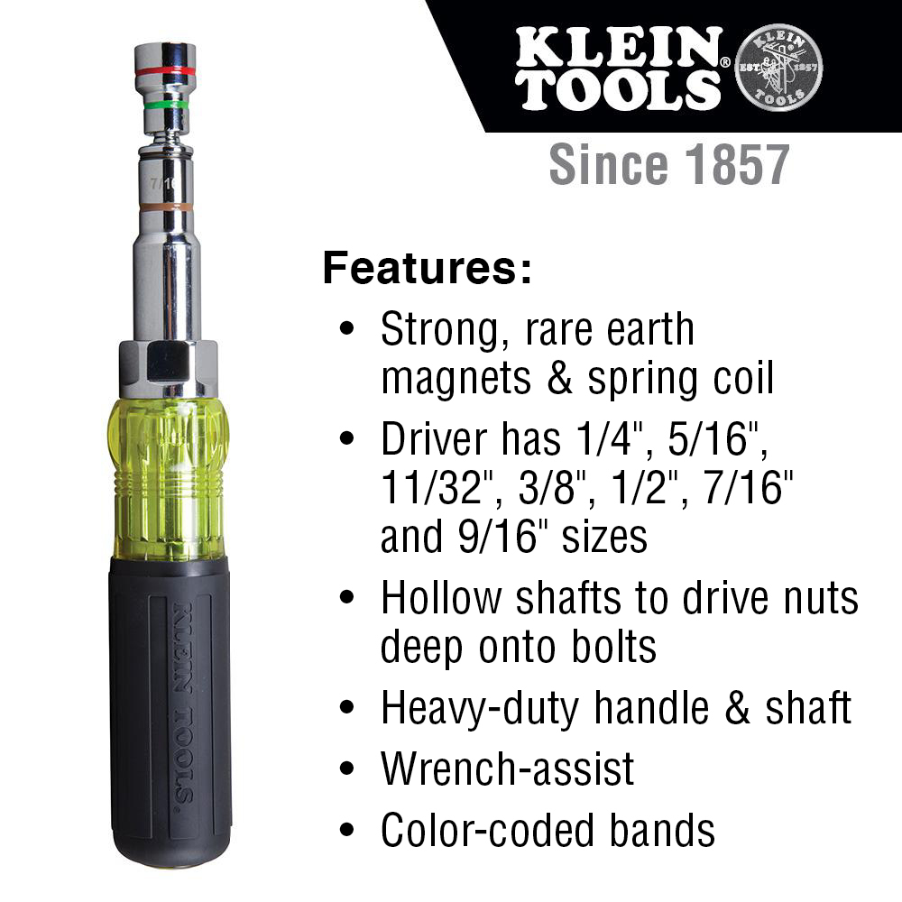 7-in-1 Multi-Bit Screwdriver / Nut Driver, Magnetic - 32807MAG | Klein Tools  - For Professionals since 1857