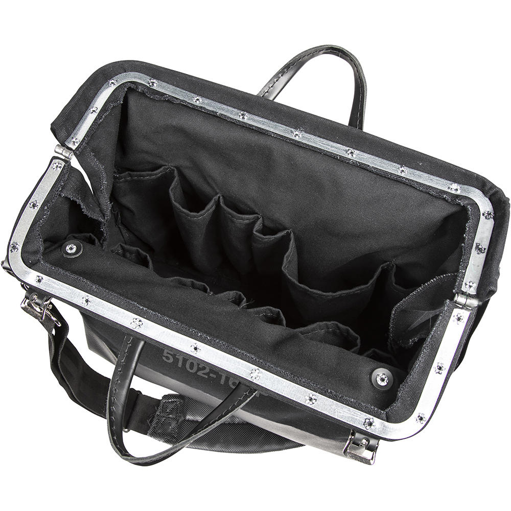 Deluxe Tool Bag, Black Canvas, 13 Pockets, 16-Inch - 510216SPBLK 