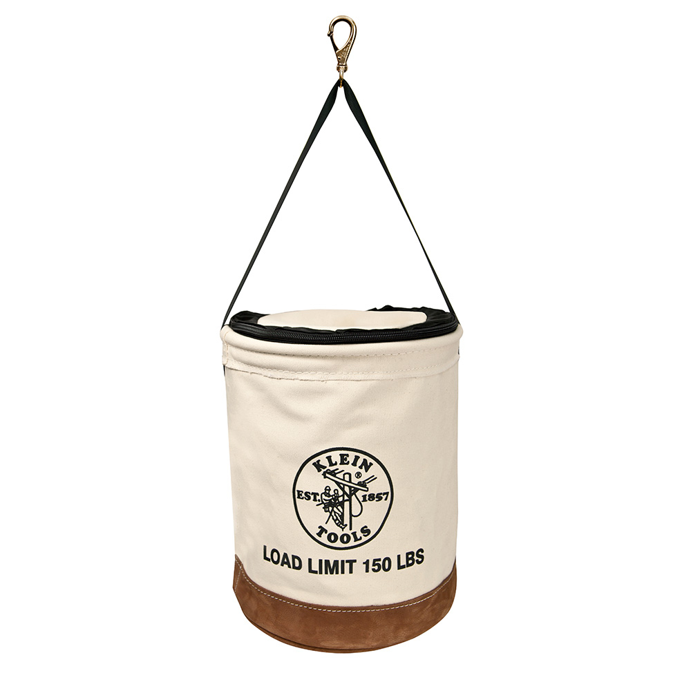 Canvas Bucket with Closing Top, 17-Inch