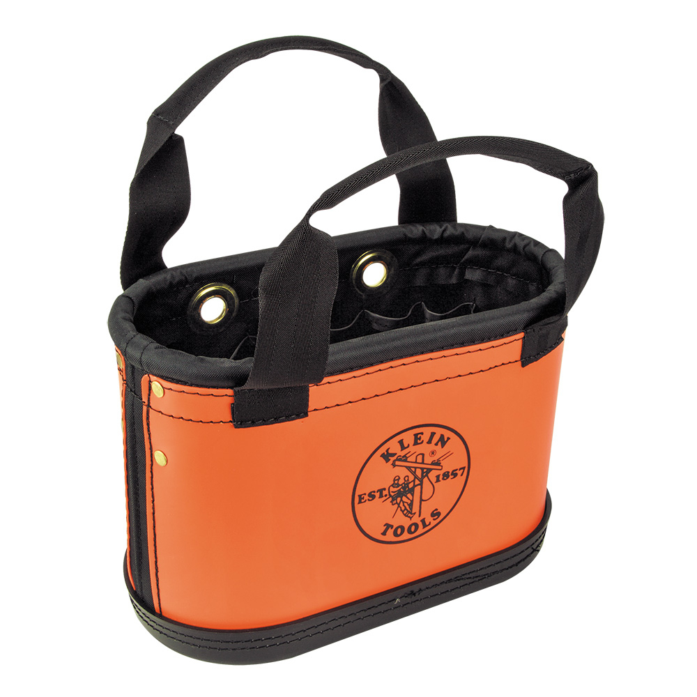 Hard-Body Bucket, 15-Pocket Oval Bucket, Orange/Black
