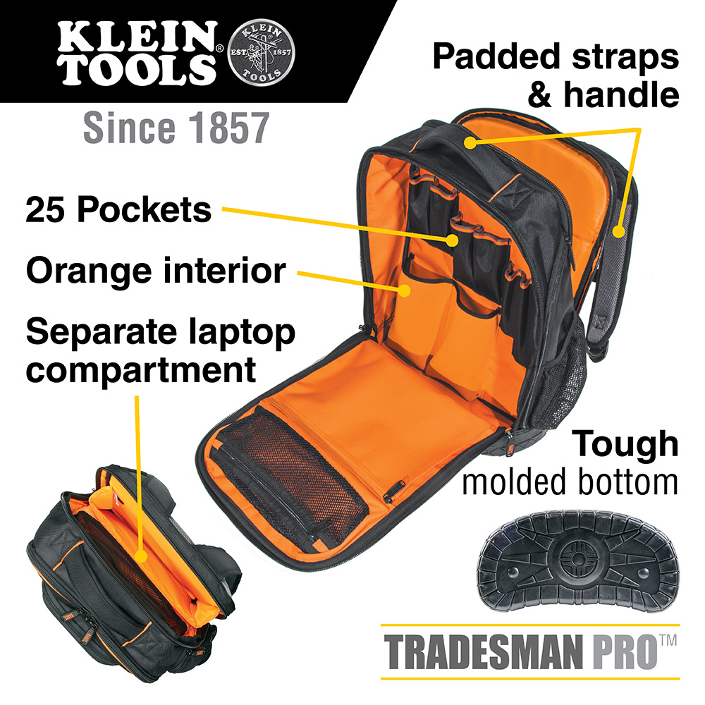 Tradesman Pro™ Backpack / Tool Bag, 25 Pockets, 1-Inch Laptop 