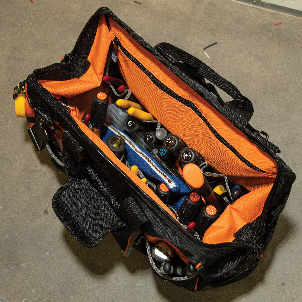 Tool Bag, Tradesman Pro™ Wide-Open Tool Bag, 42 Pockets, 16-Inch - 55469 |  Klein Tools - For Professionals since 1857