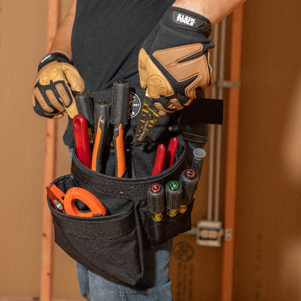Electrician's Padded Tool Belt/Pouch Combo, 11-Pocket, 4-Piece, L 