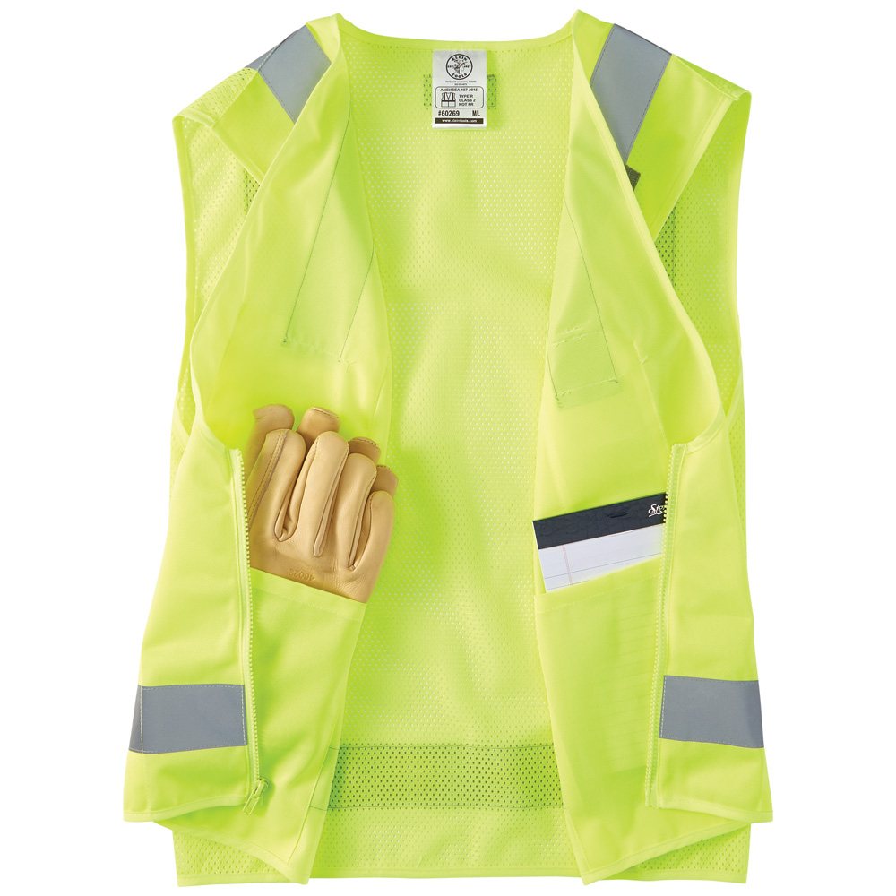 peer basics WORK High Visibility Reflective Safety vest lime xl 