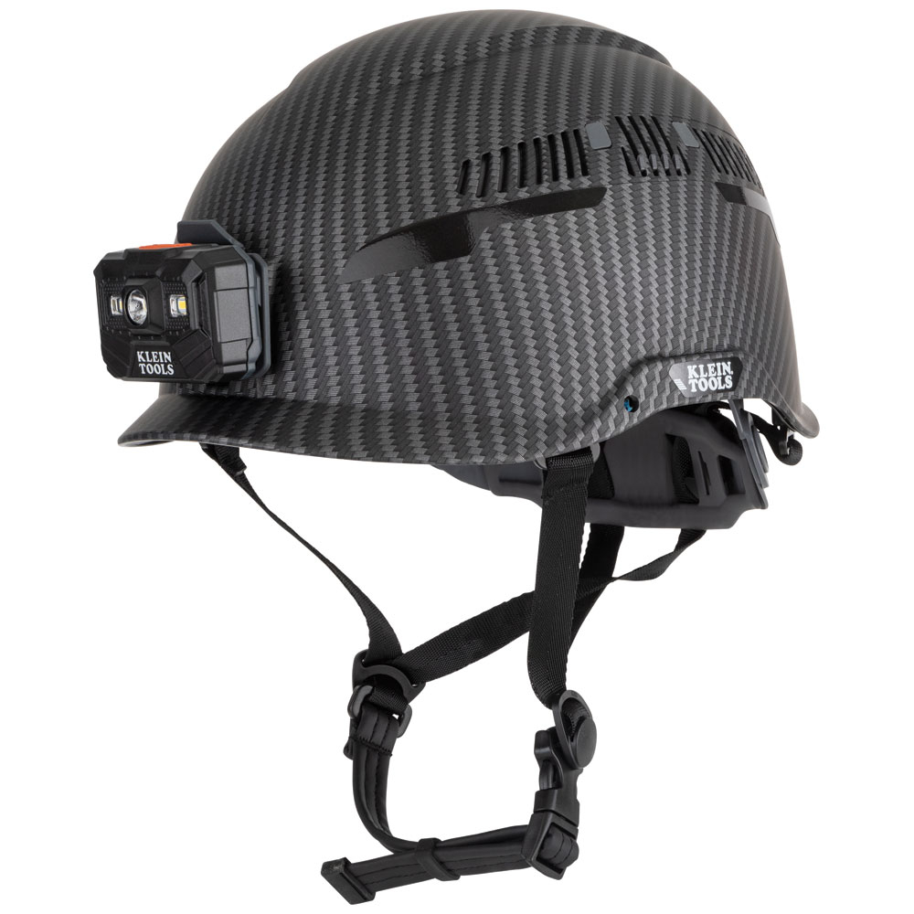 Safety Helmet, Premium KARBN™ Pattern, Vented, Class C, Headlamp
