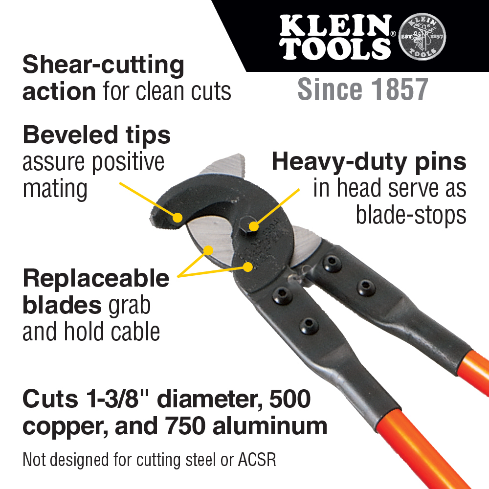 Standard Cable Cutter, 25-Inch - 63041 | Klein Tools - For 