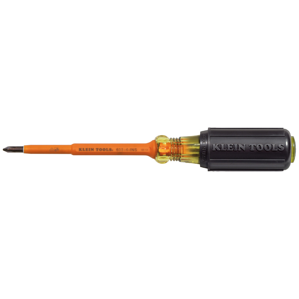 Insulated Screwdriver, #1 Phillips Tip, 4-Inch