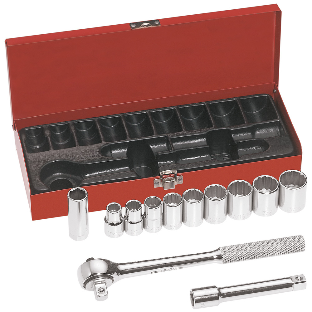1/2-Inch Drive Socket Wrench Set, 12-Piece