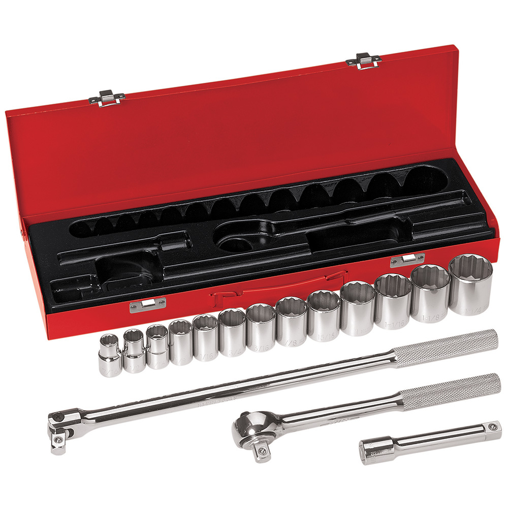 1/2-Inch Drive Socket Wrench Set, 16-Piece