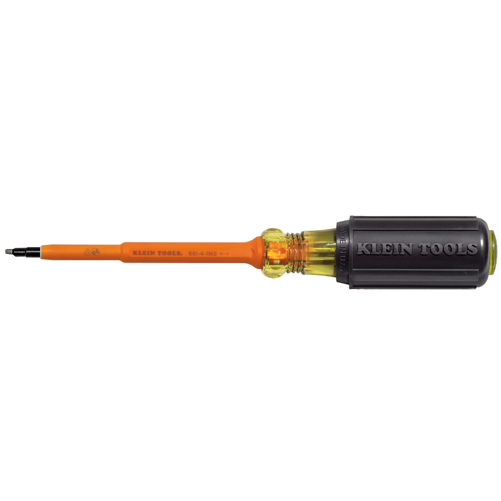 Insulated Screwdriver, #1 Square Tip, 4-Inch Shank