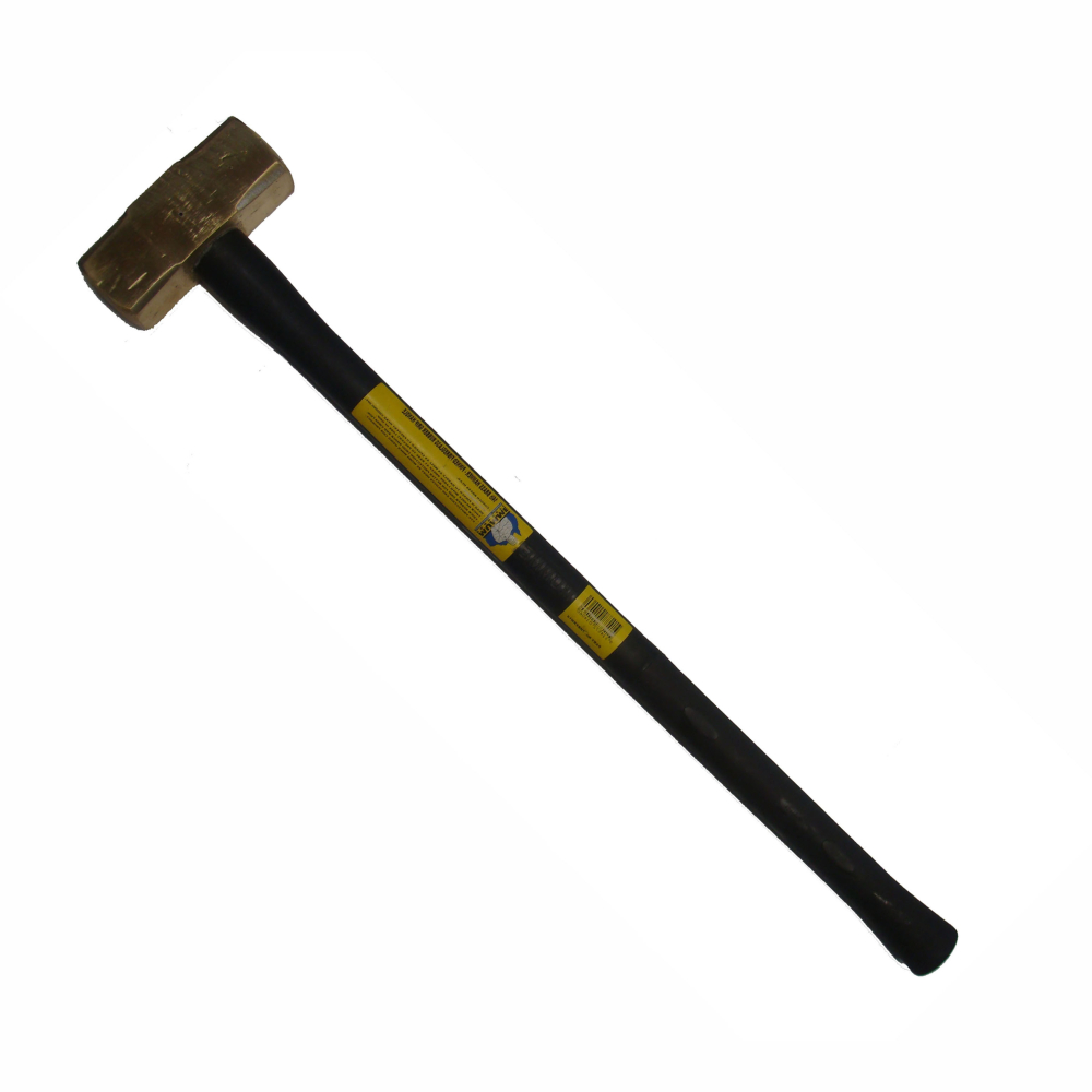Brass Sledge Hammer, Rubber Handle, 14-Pound