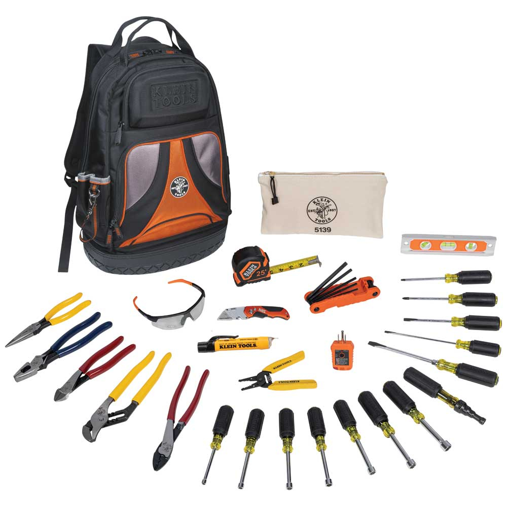 Rugged Tools Tradesman Tool Backpack 28 Pocket Heavy Duty Jobsite Tool Bag New 
