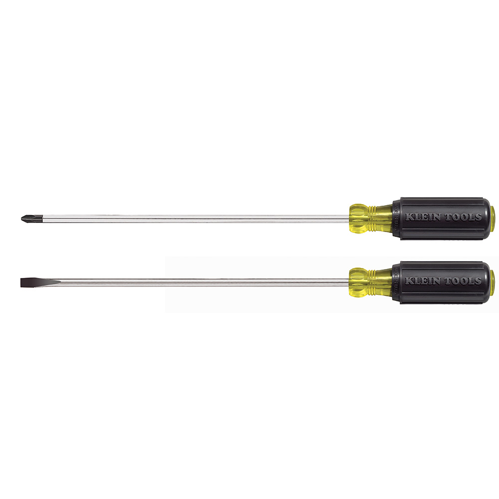 Screwdriver Set, Long Blade Slotted and Phillips, 2-Piece
