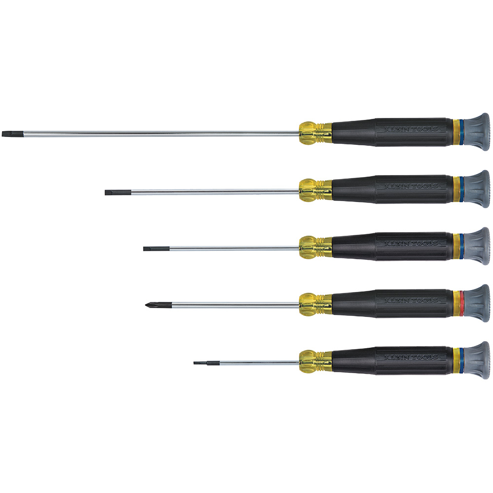 Screwdriver Set, Electronics Slotted and Phillips, 5-Piece