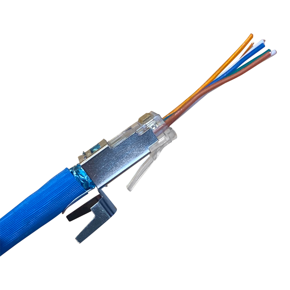 Beszin RJ45 Cat.6A Shielded Plug Solid/Stranded 50 Micron 3pc Type 100pk Cat.6A Shielded Solid 