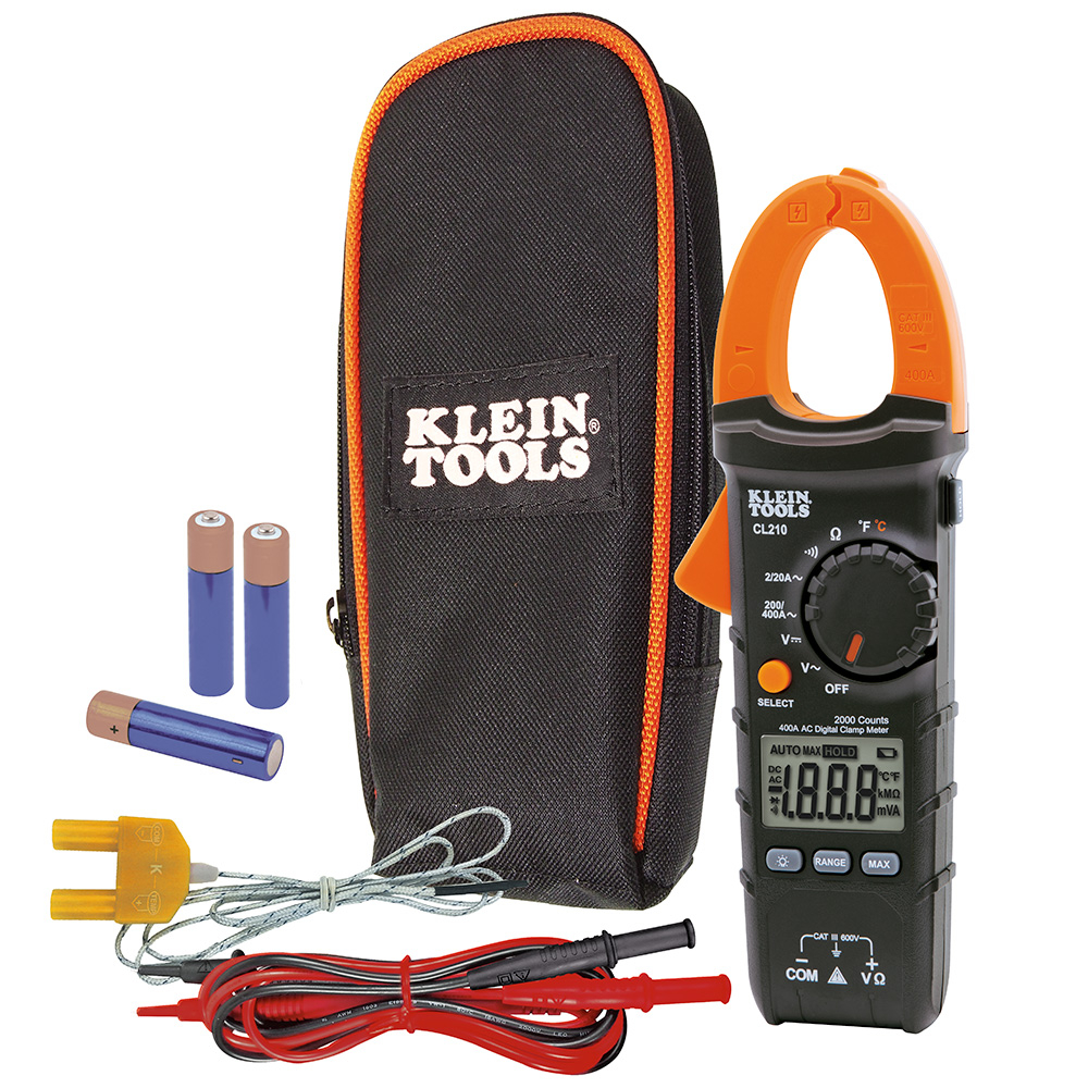 Clamp Meter, Digital AC Auto-Ranging Tester with Thermocouple Probe