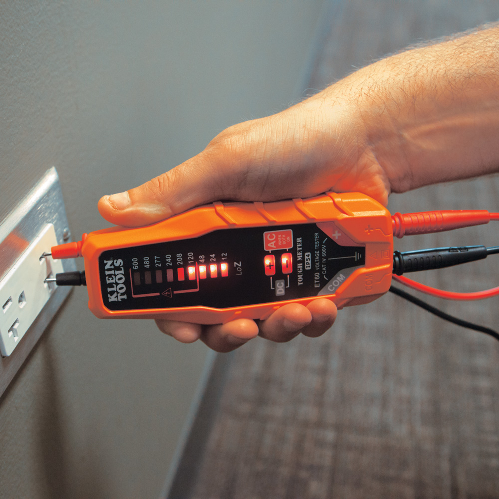 Electronic AC/DC Voltage Tester, 12 to 600V - ET60 | Klein Tools 