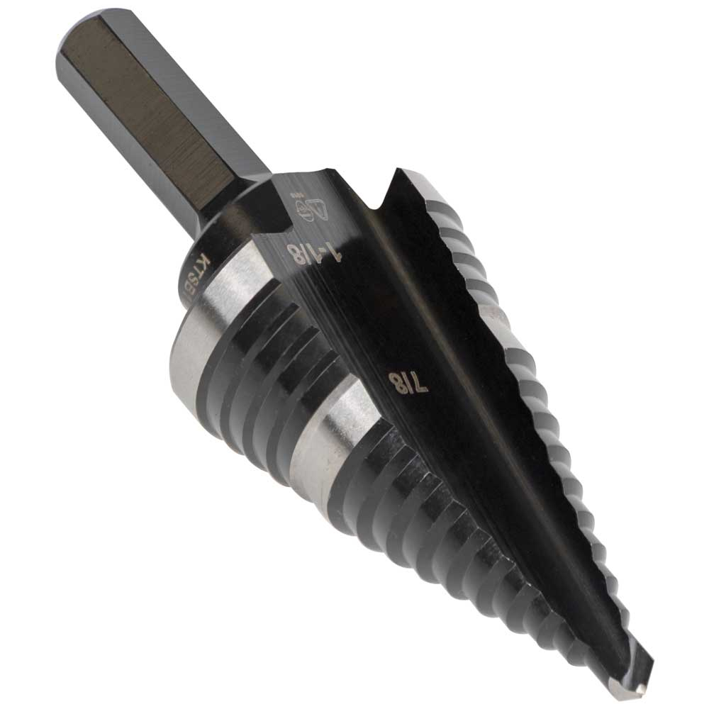 Step Drill Bit #11 Double-Fluted 7/8 to 1-1/8-Inch