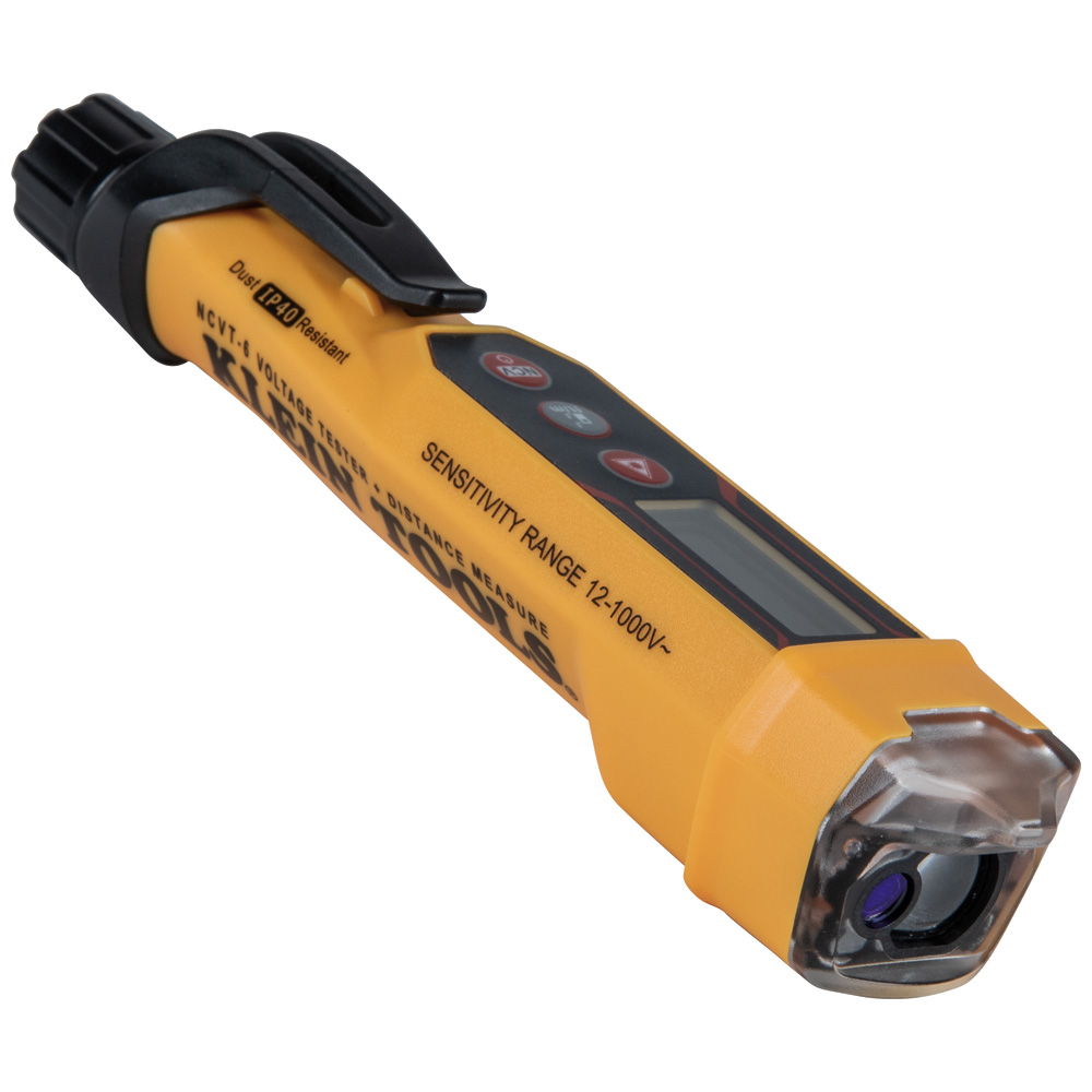 Non-Contact Voltage Tester Pen, 12-1000V AC, with Laser Distance Meter