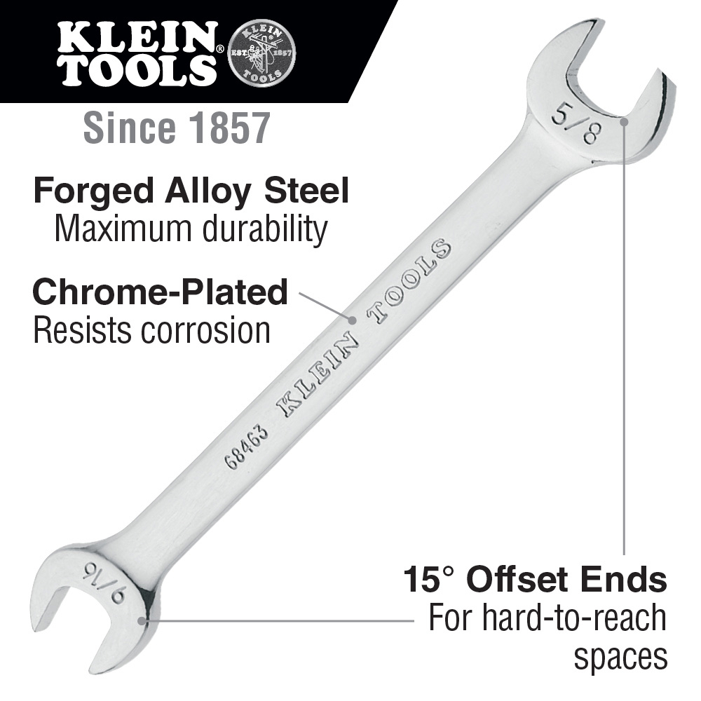 12 Points 7-1/8 Overall Length Chrome Finish 7-1/8 Overall Length Martin Sprocket Martin 1162 Forged Alloy Steel 1/2 Opening Offset 15 Degree Angle Long Pattern Combination Wrench