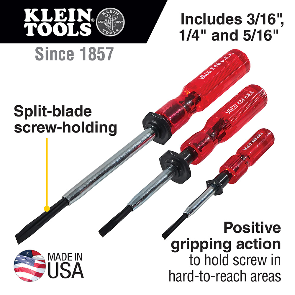 Slotted Screw-Holding Screwdriver Set 8'' Slotted Repairing Hand Tool 