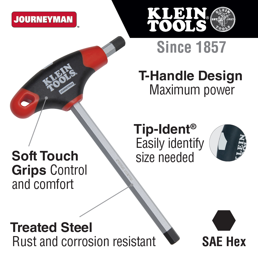1/2-Inch Hex Journeyman T-Handle 6-Inch - JTH6E17 | Klein Tools 