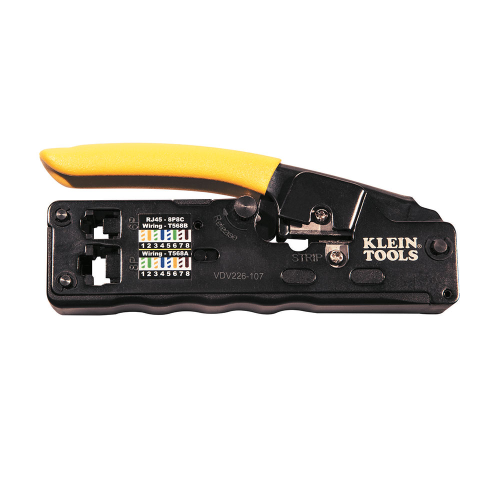 Ratcheting Data Cable Crimper / Stripper / Cutter, Compact