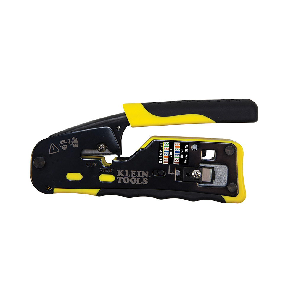 Ratcheting Cable Crimper / Stripper / Cutter, for Pass-Thru 