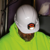Hard Hat, Non-Vented, Cap Style with Headlamp, White - Alternate Image