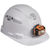 Hard Hat, Vented, Cap Style with Headlamp - Alternate Image