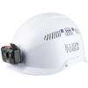 Safety Helmet, Vented-Class C, with Rechargeable Headlamp, White - Alternate Image