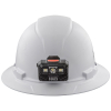Hard Hat, Non-Vented, Full Brim with Rechargeable Headlamp, White - Alternate Image
