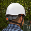 Safety Helmet, Non-Vented-Class E, with Rechargeable Headlamp, Blue - Alternate Image