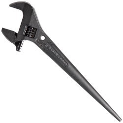 Adjustable Spud Wrenches - These construction wrenches come in various sizes and on their open-end feature adjustable heads, making them versatile and cutting down the number of wrenches you need to keep in your tool kit.