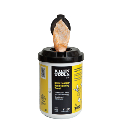 Hand Cleaners - Klein Tools’ Hand Cleaners make it easy to keep your hands clean on the jobsite. Simple and easy to use, these powerful yet gentle towels are ideal for a quick clean up in between tasks.