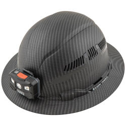 60347 Hard Hat, Premium KARBN™ Pattern, Vented Full Brim, Class C, Lamp