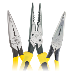 Long-Reach Needle Nose Pliers - Klein Tools' Long Reach Needle Nose Pliers are designed for work in confined areas where other pliers might not be able to reach. They feature a slim head design, reduced handle wobble and plastic-dipped handles for all-day use and easy tool identification. Additionally, these pliers feature a longer nose designed to grab and loop wire.